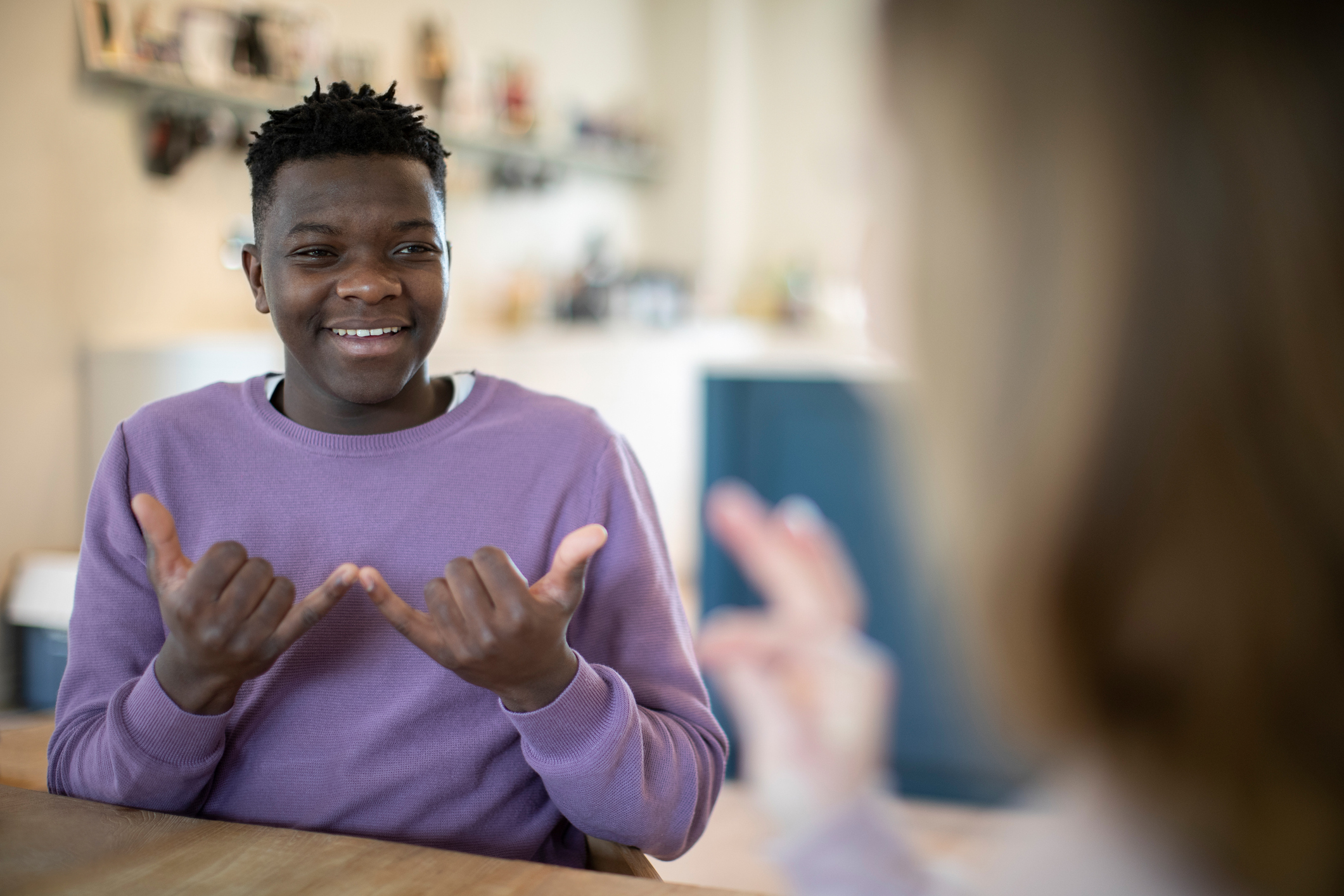 Young people talking together