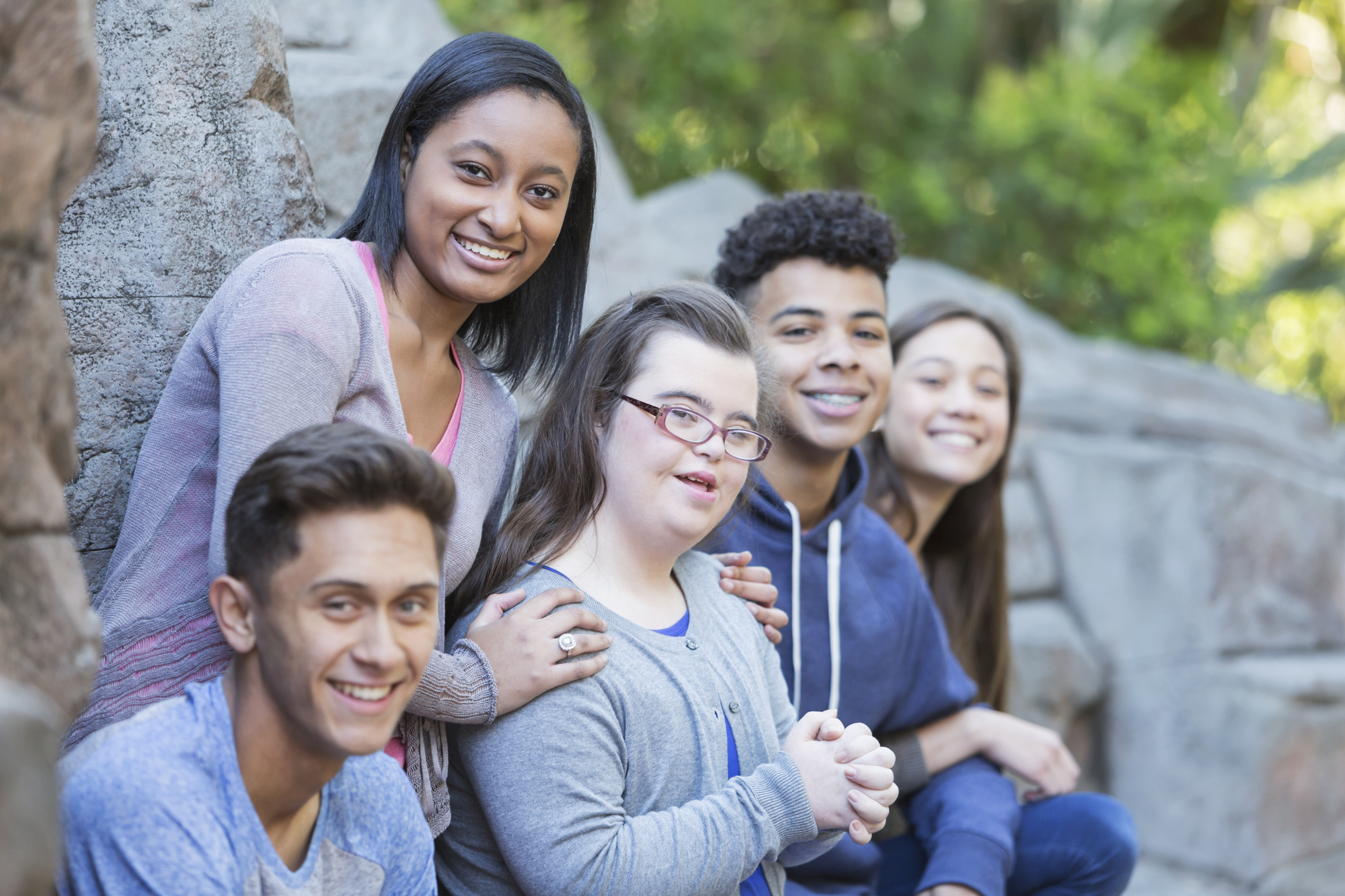 Group of smiling young people